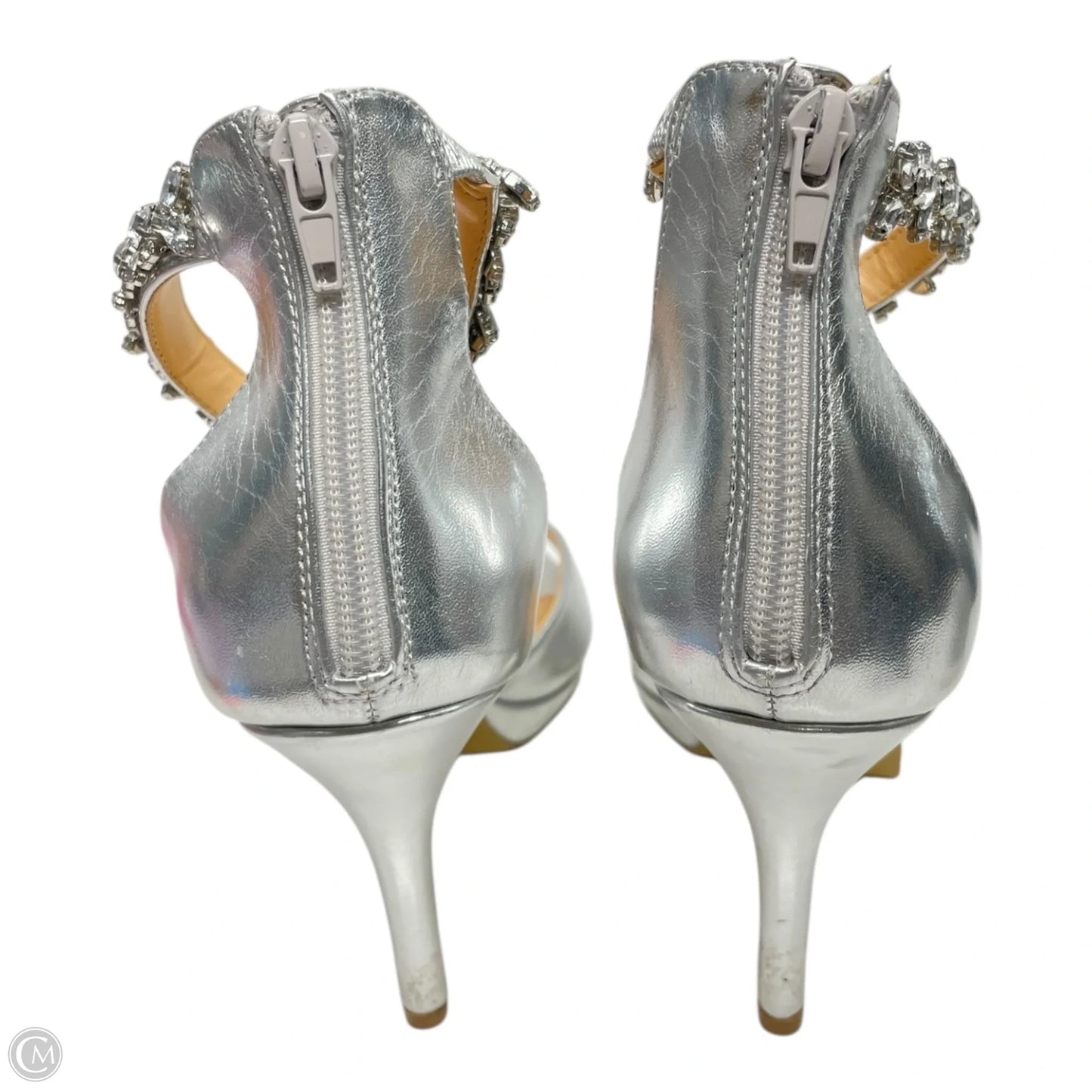 Shoes Heels Stiletto By Badgley Mischka In Silver & Tan, Size: 9