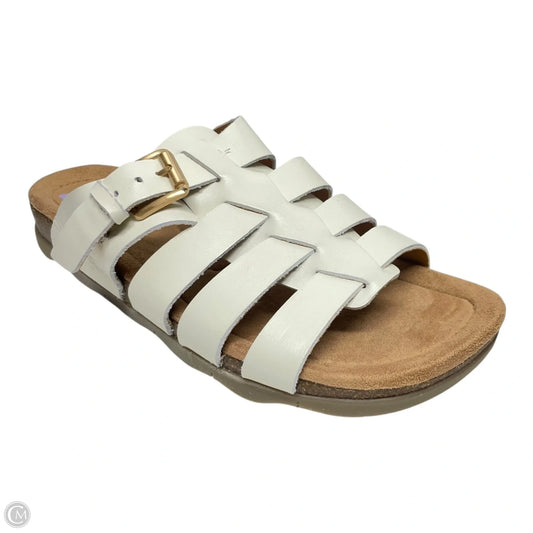 Sandals Flats By Earth In Brown & White, Size: 8.5