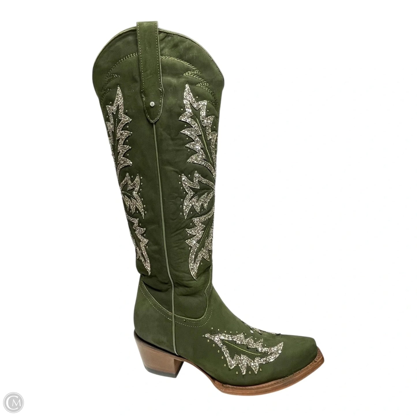 Boots Western By ROCK’EM In Green & Silver, Size: 10