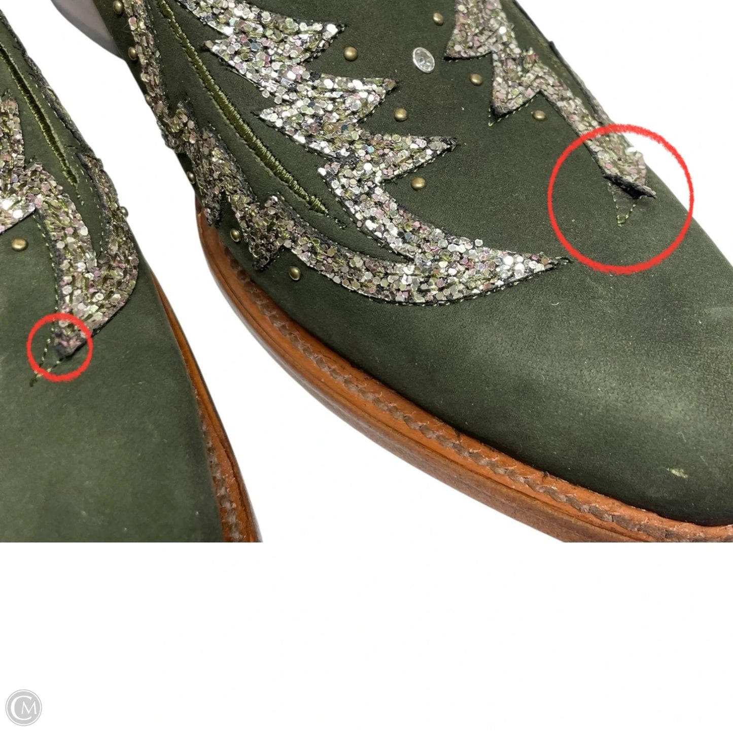 Boots Western By ROCK’EM In Green & Silver, Size: 10