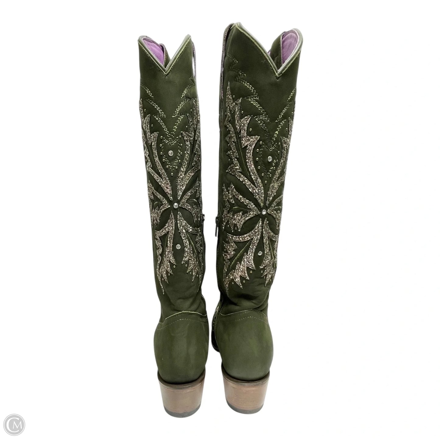 Boots Western By ROCK’EM In Green & Silver, Size: 10