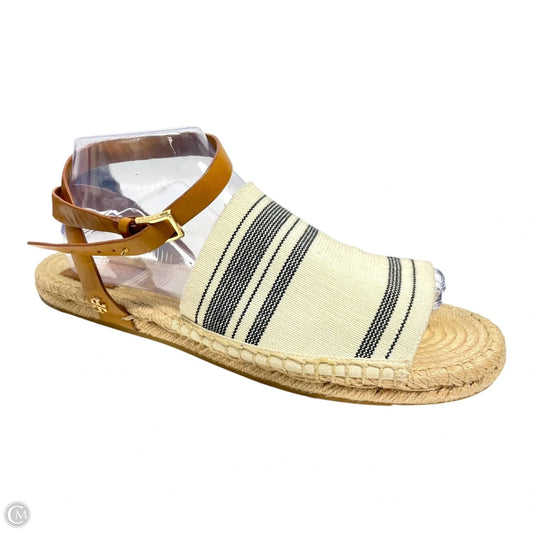 Sandals Designer By Tory Burch In Tan & White, Size: 10