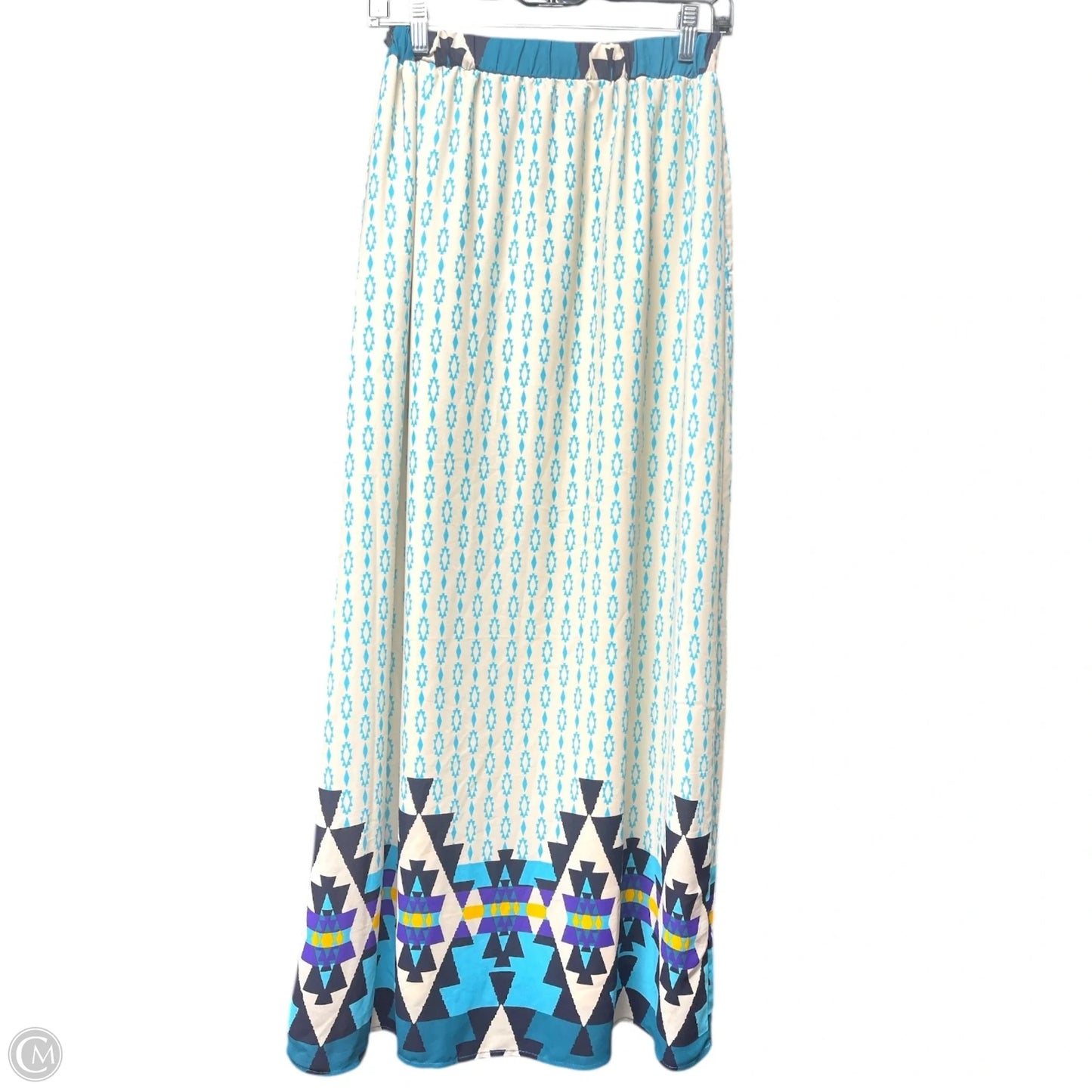 Skirt Maxi By Peach Love Cream California In Blue & Cream, Size: S