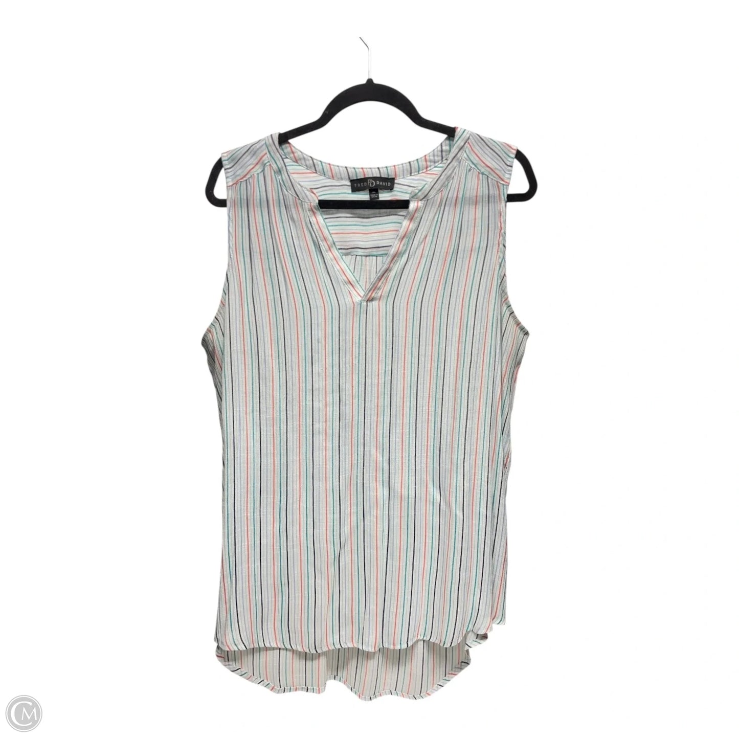 Top Sleeveless By Fred David In Blue & Orange, Size: Xl