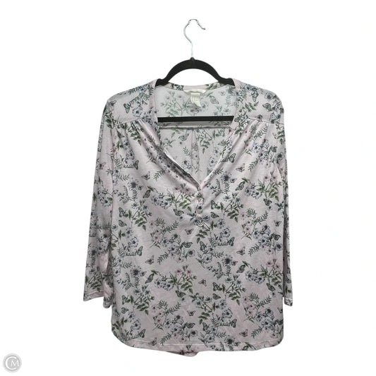 Top Long Sleeve By H&m In Floral Print, Size: M