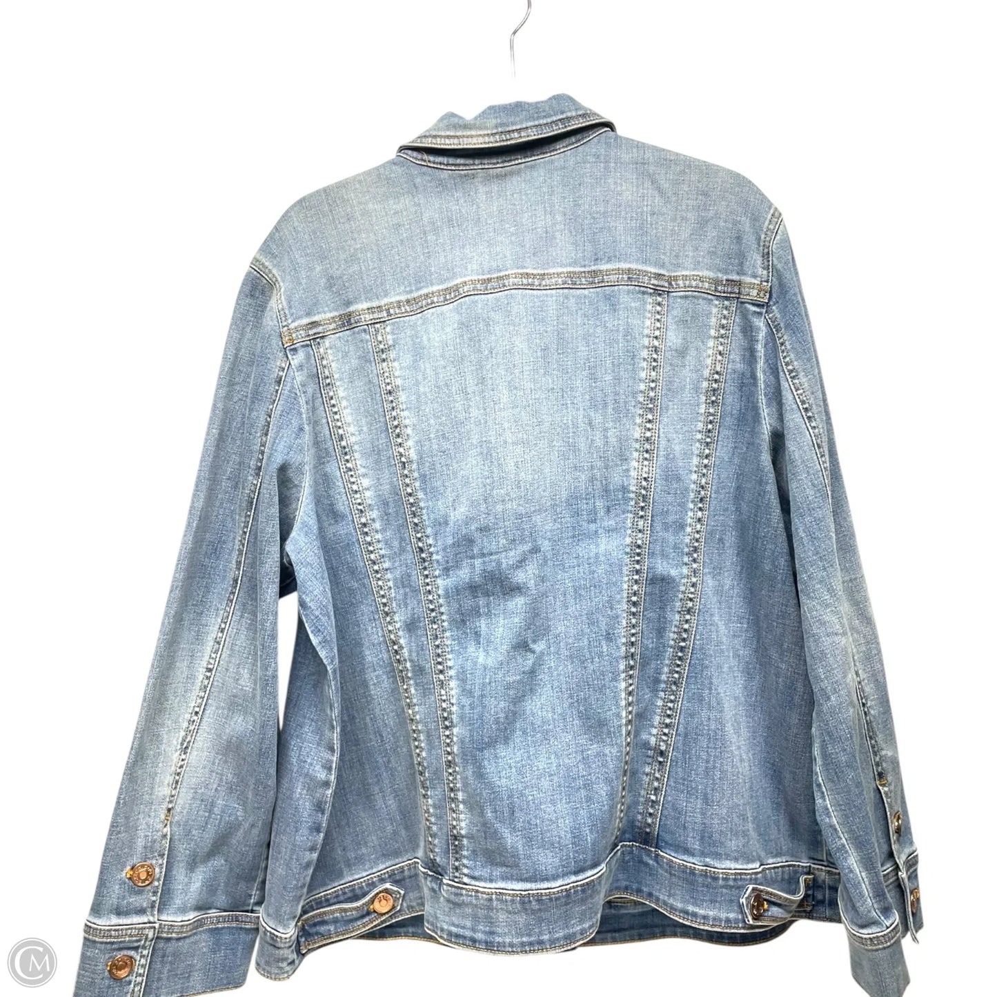 Jacket Denim By Chicos In Blue, Size: Xxl