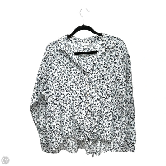 Top Long Sleeve By J. Jill In Floral Print, Size: L