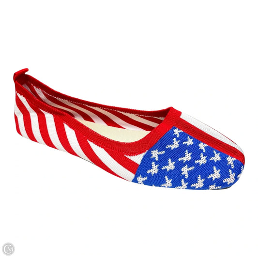 Shoes Flats By Clothes Mentor In Blue & Red & White, Size: 12.5