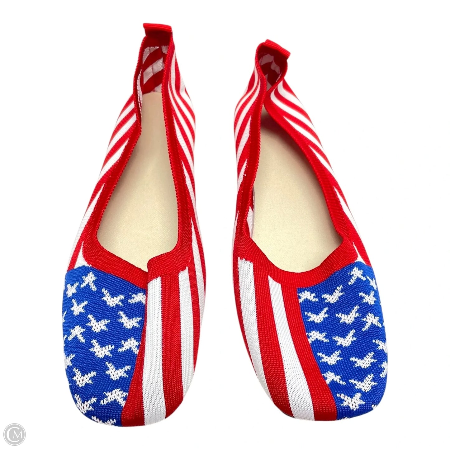Shoes Flats By Clothes Mentor In Blue & Red & White, Size: 12.5