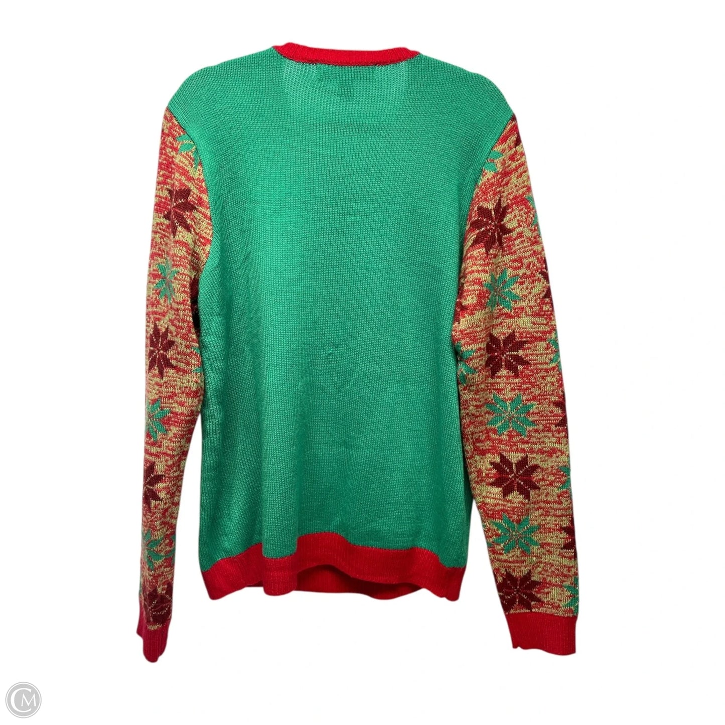 Sweater By Clothes Mentor In Green & Red, Size: L