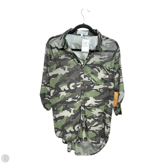 Top Short Sleeve By Eden & Olivia In Camouflage Print, Size: L