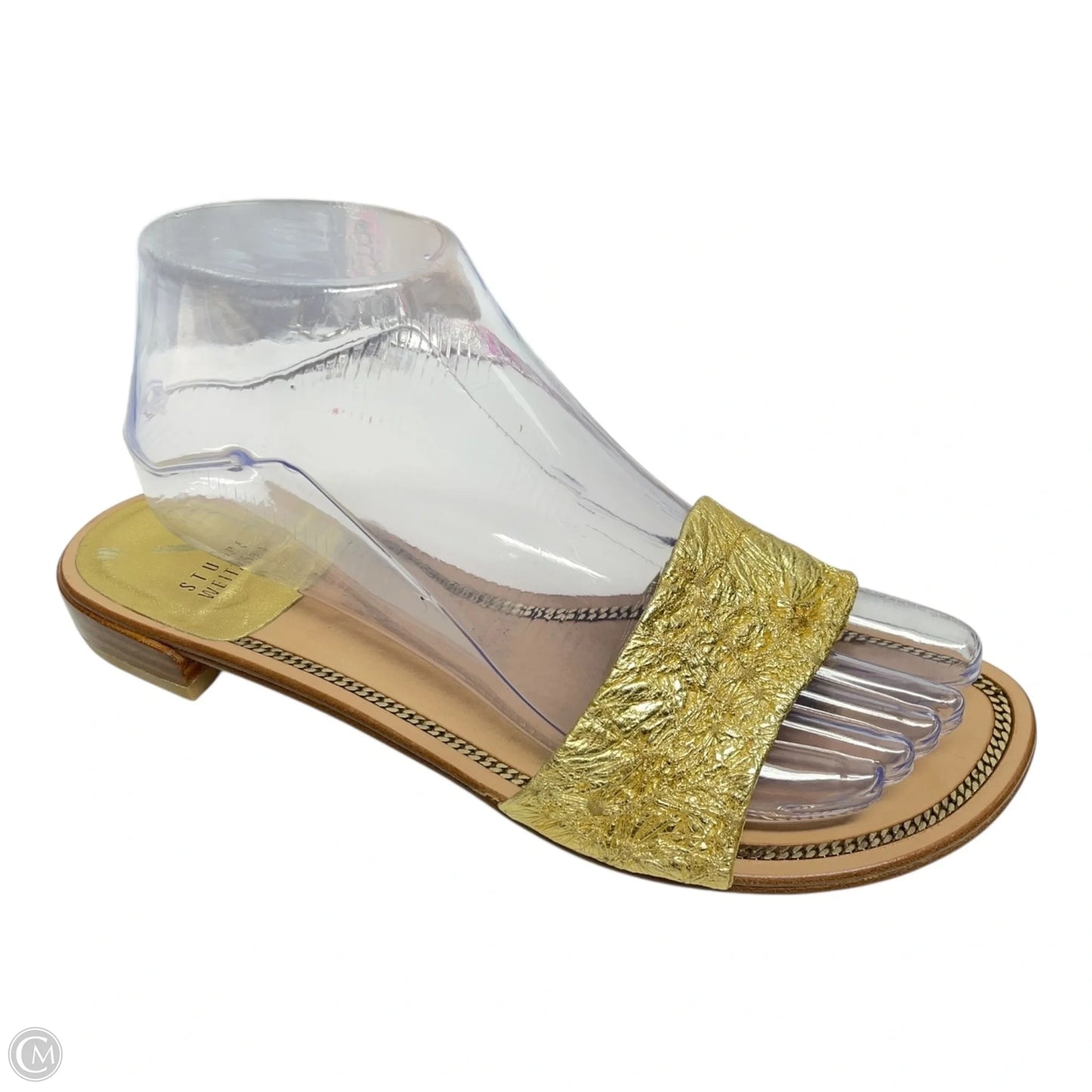 Sandals Designer By Stuart Weitzman In Gold & Tan, Size: 8