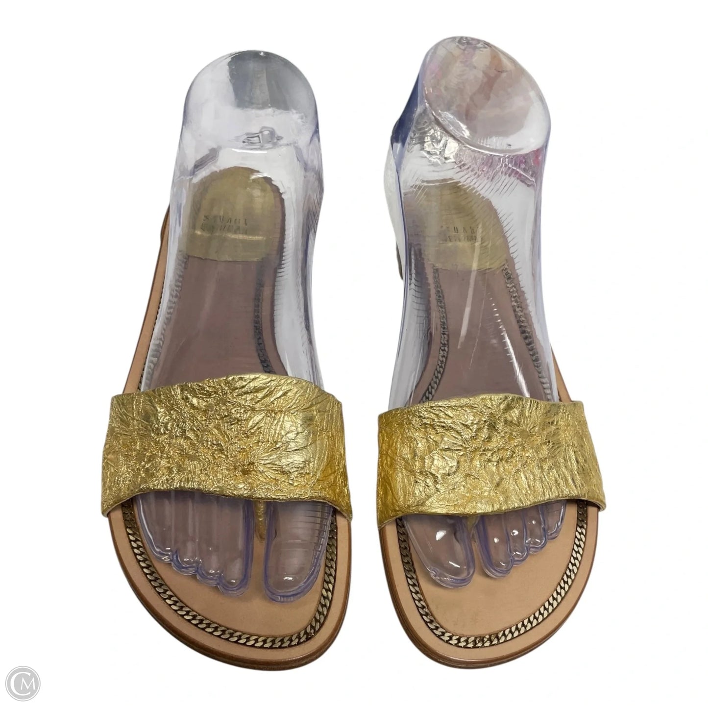 Sandals Designer By Stuart Weitzman In Gold & Tan, Size: 8