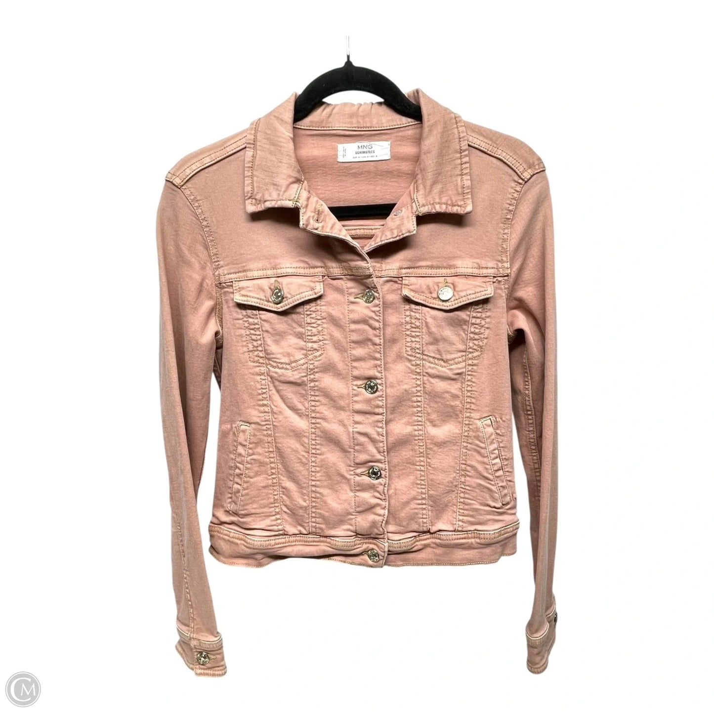 Jacket Denim By Mango In Pink Denim, Size: S