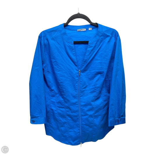 Jacket Shirt By New York And Co In Blue, Size: L