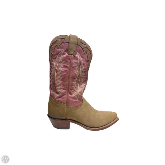 Boots Western By Tony Lama In Pink & Tan, Size: 7.5