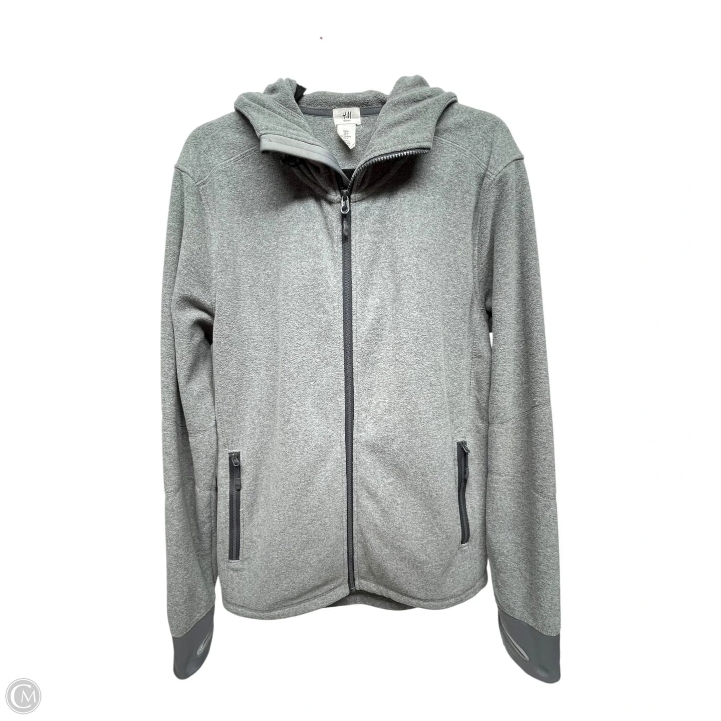 Athletic Sweatshirt Hoodie By H&m In Grey, Size: M