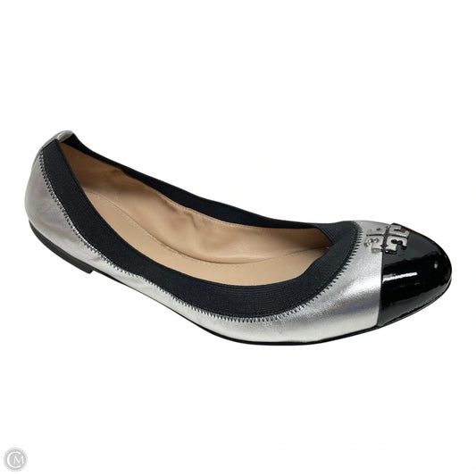 Shoes Designer By Tory Burch In Black & Silver, Size: 9