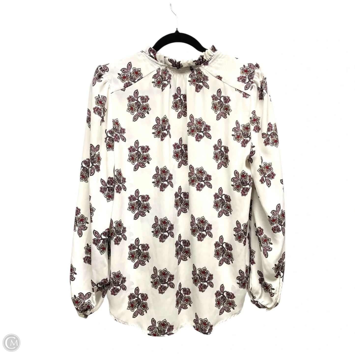 Top Long Sleeve By Loft In Red & White, Size: M