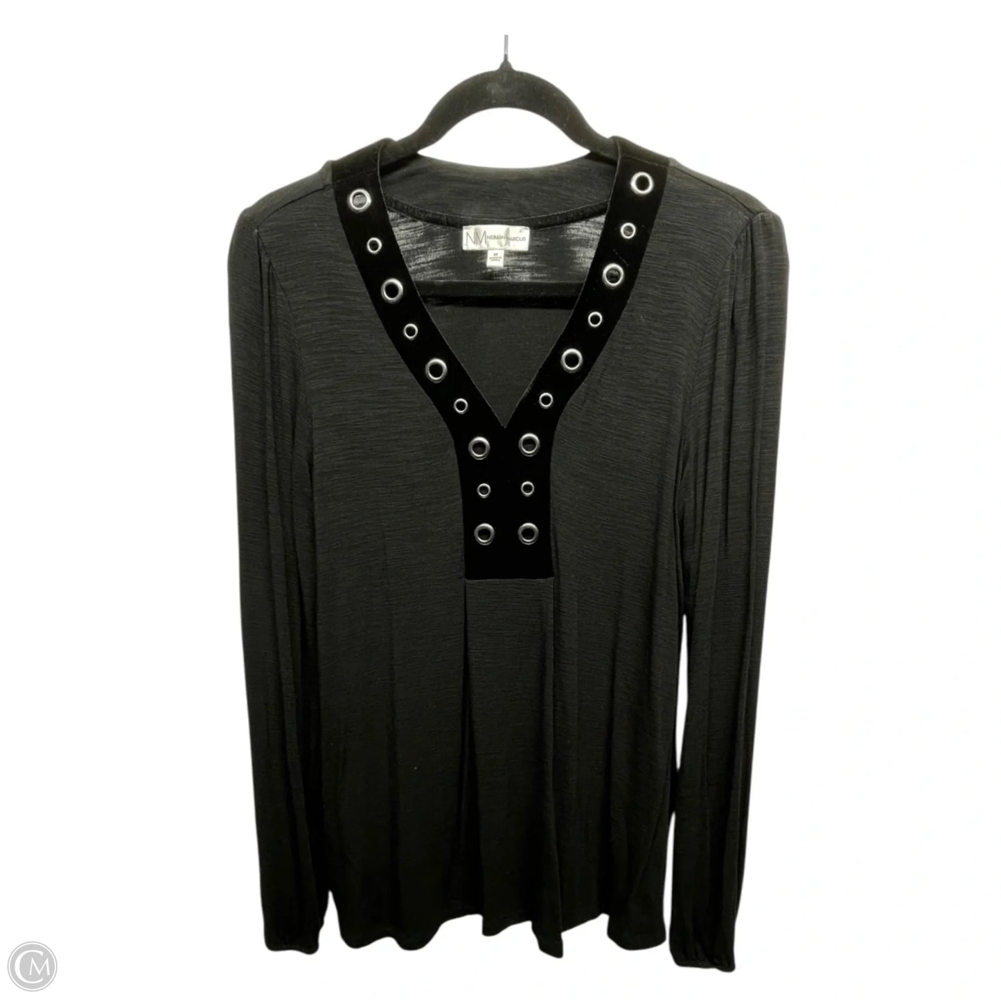 Top Long Sleeve Designer By Neiman Marcus In Black, Size: M