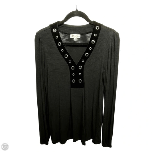 Top Long Sleeve Designer By Neiman Marcus In Black, Size: M