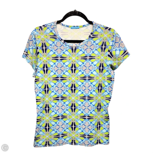 Top Short Sleeve By J Mclaughlin In Blue & Green, Size: L
