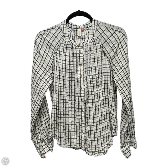 Top Long Sleeve By Pilcro In Plaid Pattern, Size: M