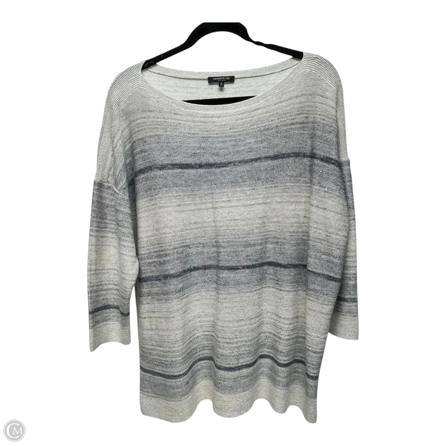 Sweater Designer By Lafayette 148 In Cream & Grey, Size: M