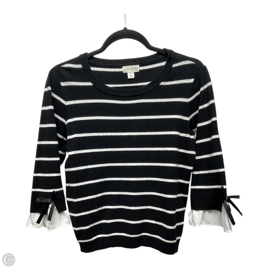 Sweater By Maison Jules In Black & White, Size: M