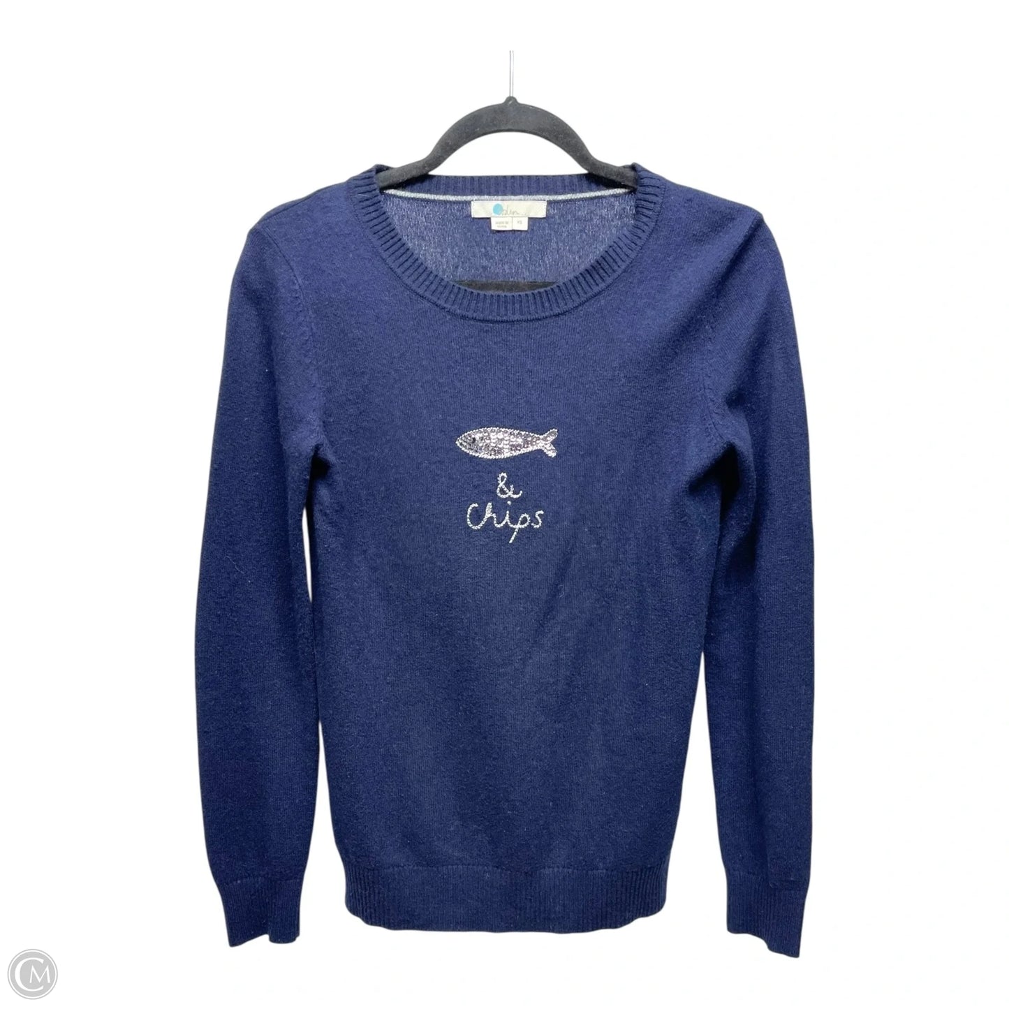 Sweater By Boden In Blue & White, Size: Xs