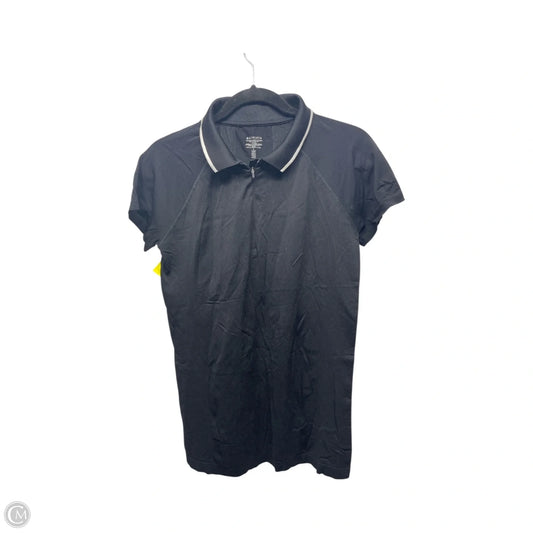 Athletic Top Short Sleeve By Athleta In Black & White, Size: L