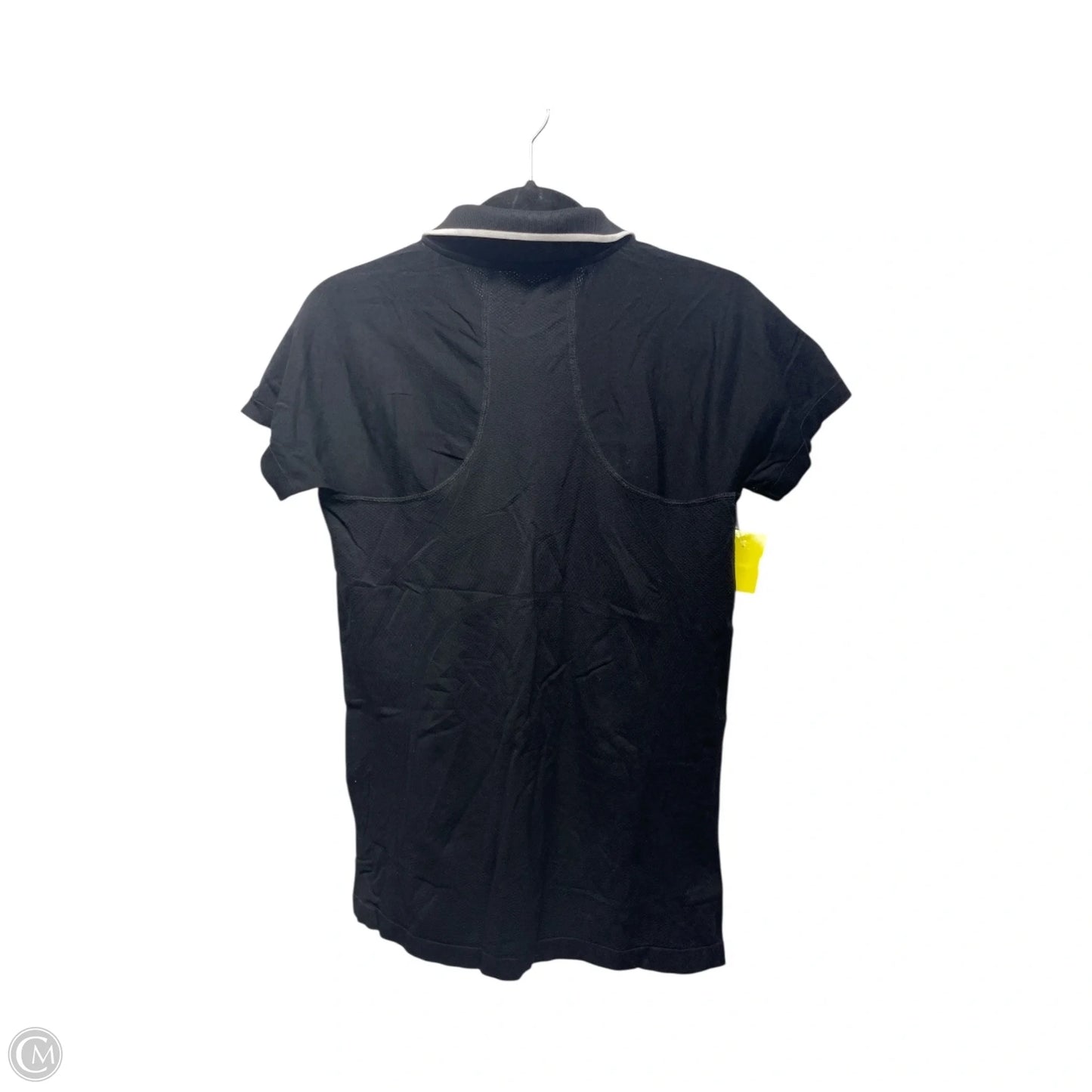 Athletic Top Short Sleeve By Athleta In Black & White, Size: L