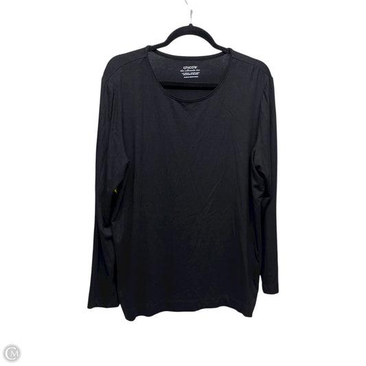 Top Long Sleeve Basic By Chicos In Black, Size: Xl