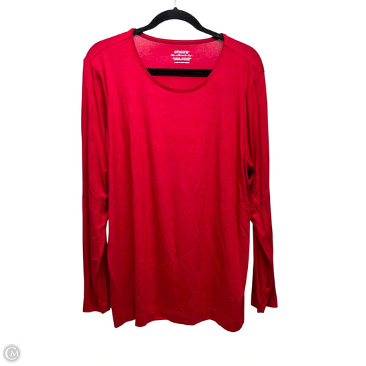Top Long Sleeve Basic By Chicos In Red, Size: Xl