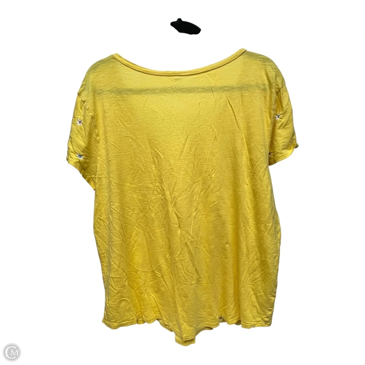 Top Short Sleeve By Loft In Yellow, Size: Xl