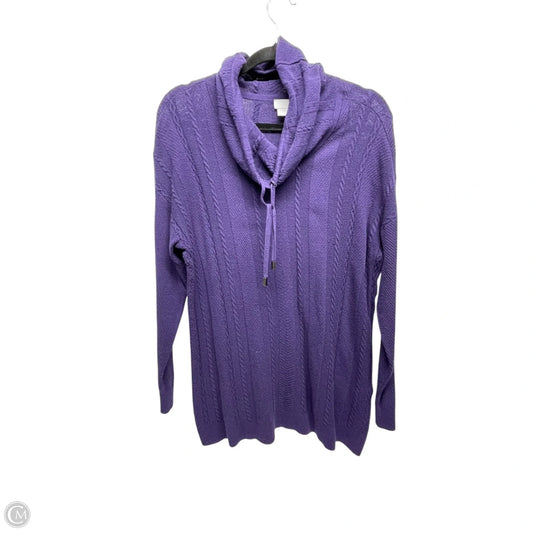 Sweater By Chicos In Purple, Size: L