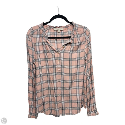 Top Long Sleeve By Loft In Pink, Size: M