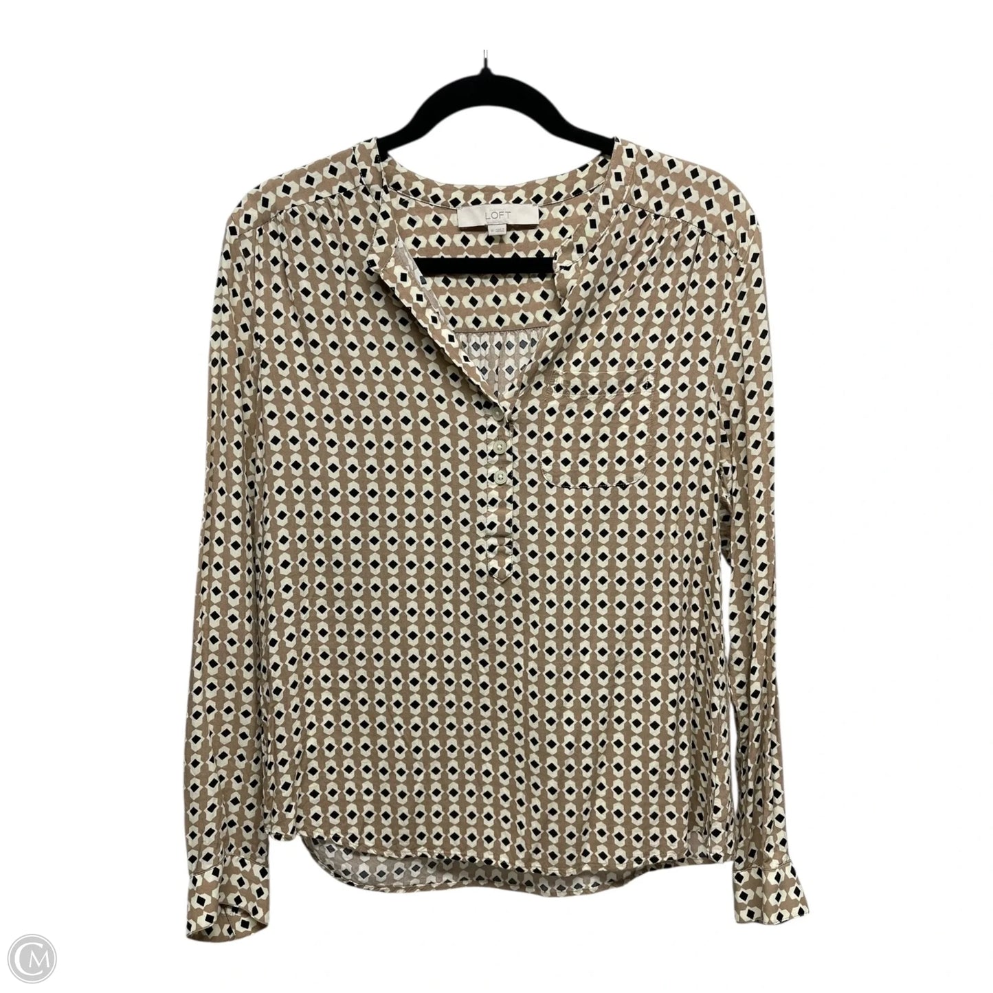 Top Short Sleeve By Loft In Multi-colored, Size: M