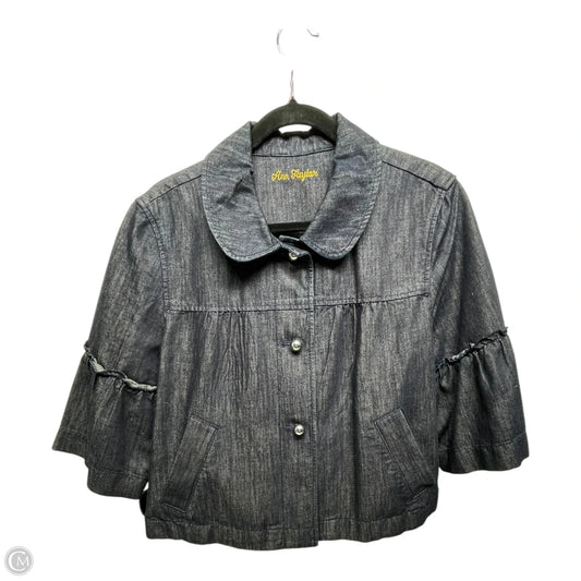 Jacket Denim By Ann Taylor In Blue Denim, Size: L