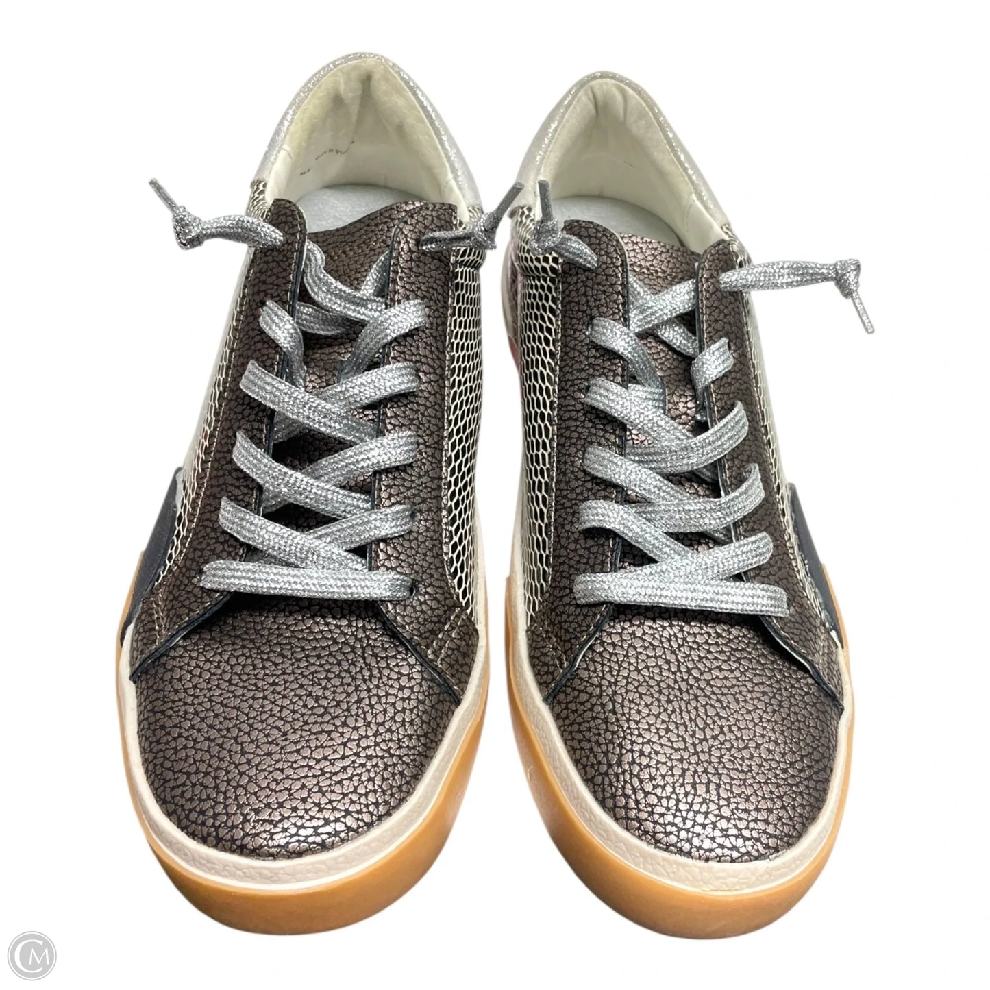 Shoes Sneakers By Dolce Vita In Brown & Silver, Size: 8.5