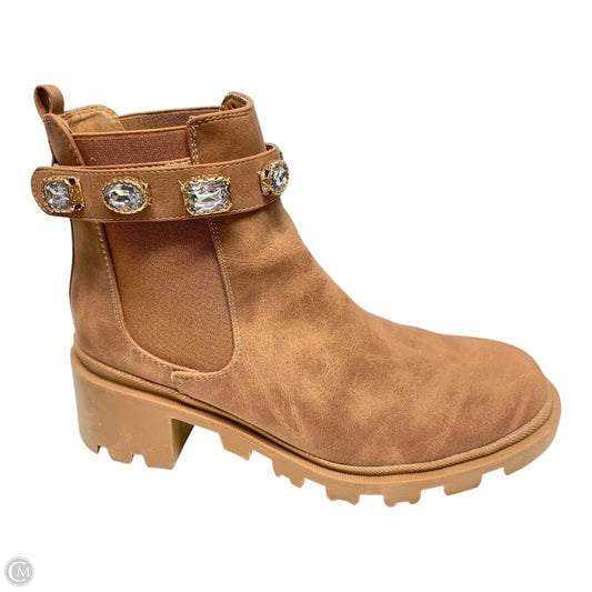 Boots Ankle Heels By Clothes Mentor In Brown, Size: 8.5
