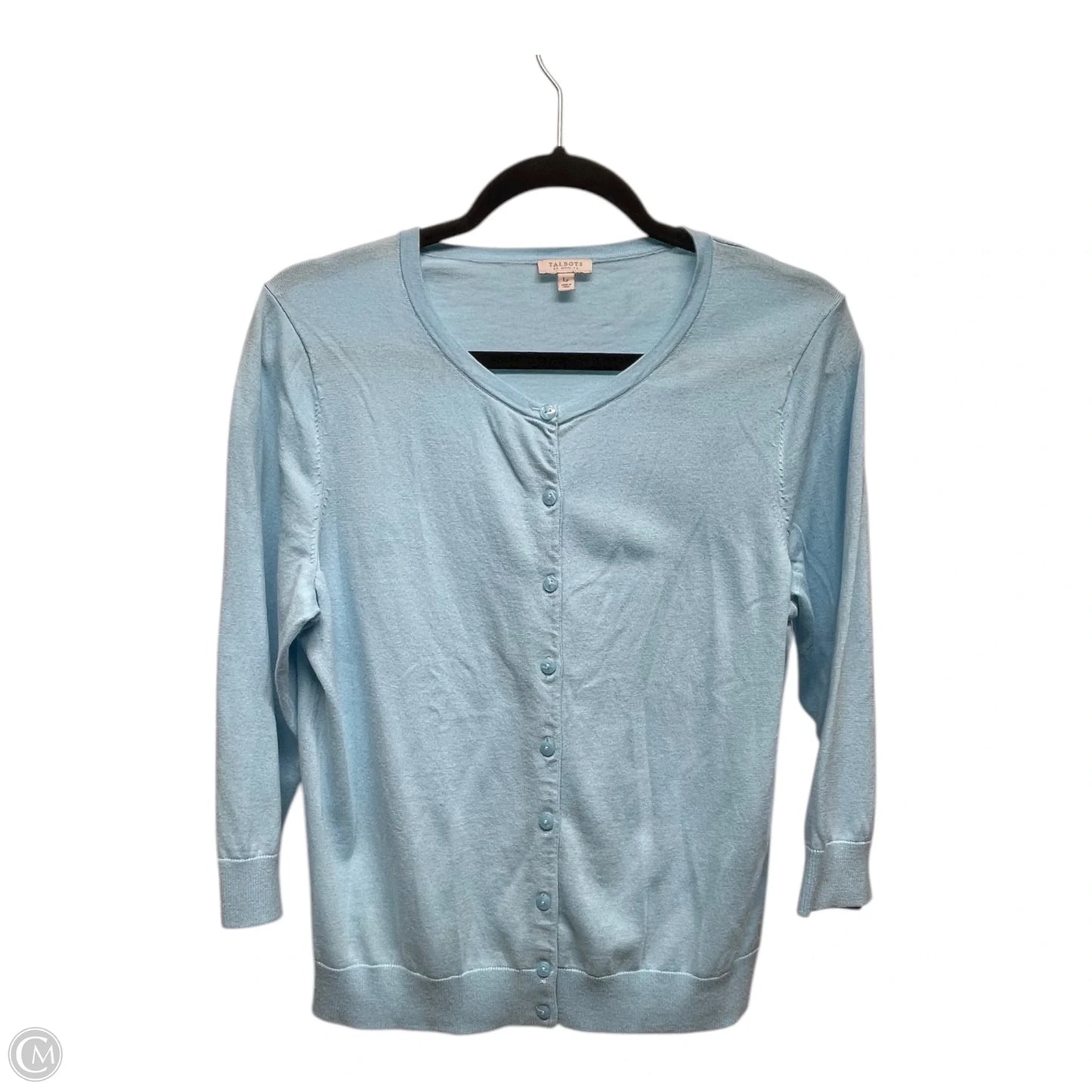 Sweater Cardigan By Talbots In Blue, Size: L