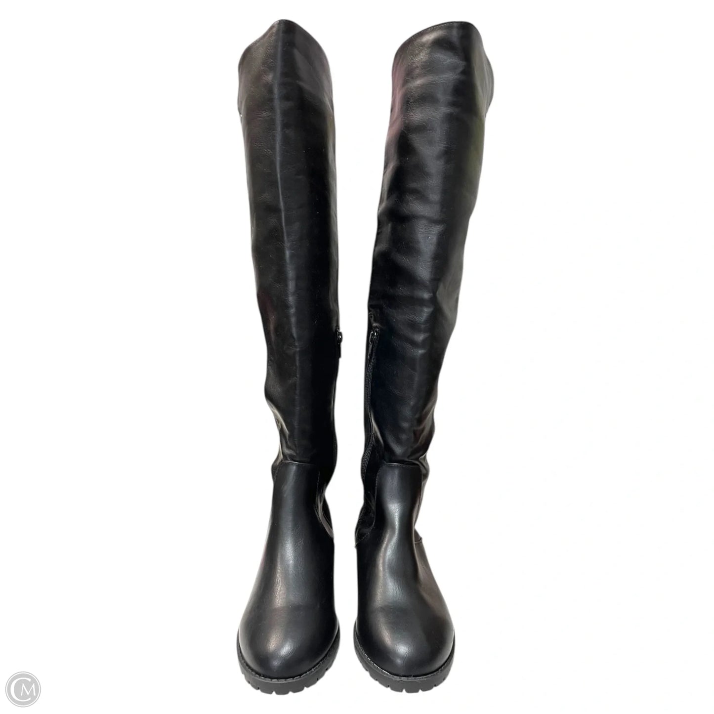 Boots Knee Flats By Clothes Mentor In Black, Size: 7.5