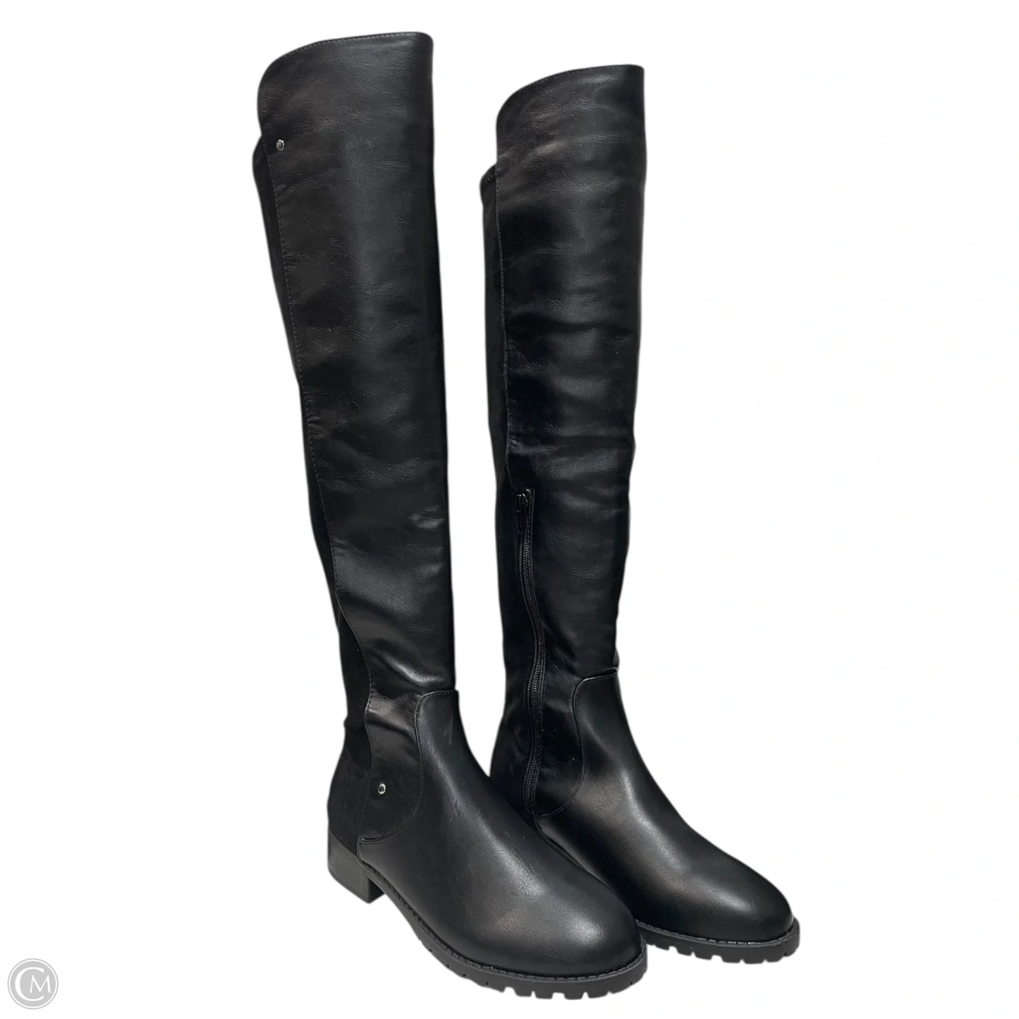 Boots Knee Flats By Clothes Mentor In Black, Size: 7.5