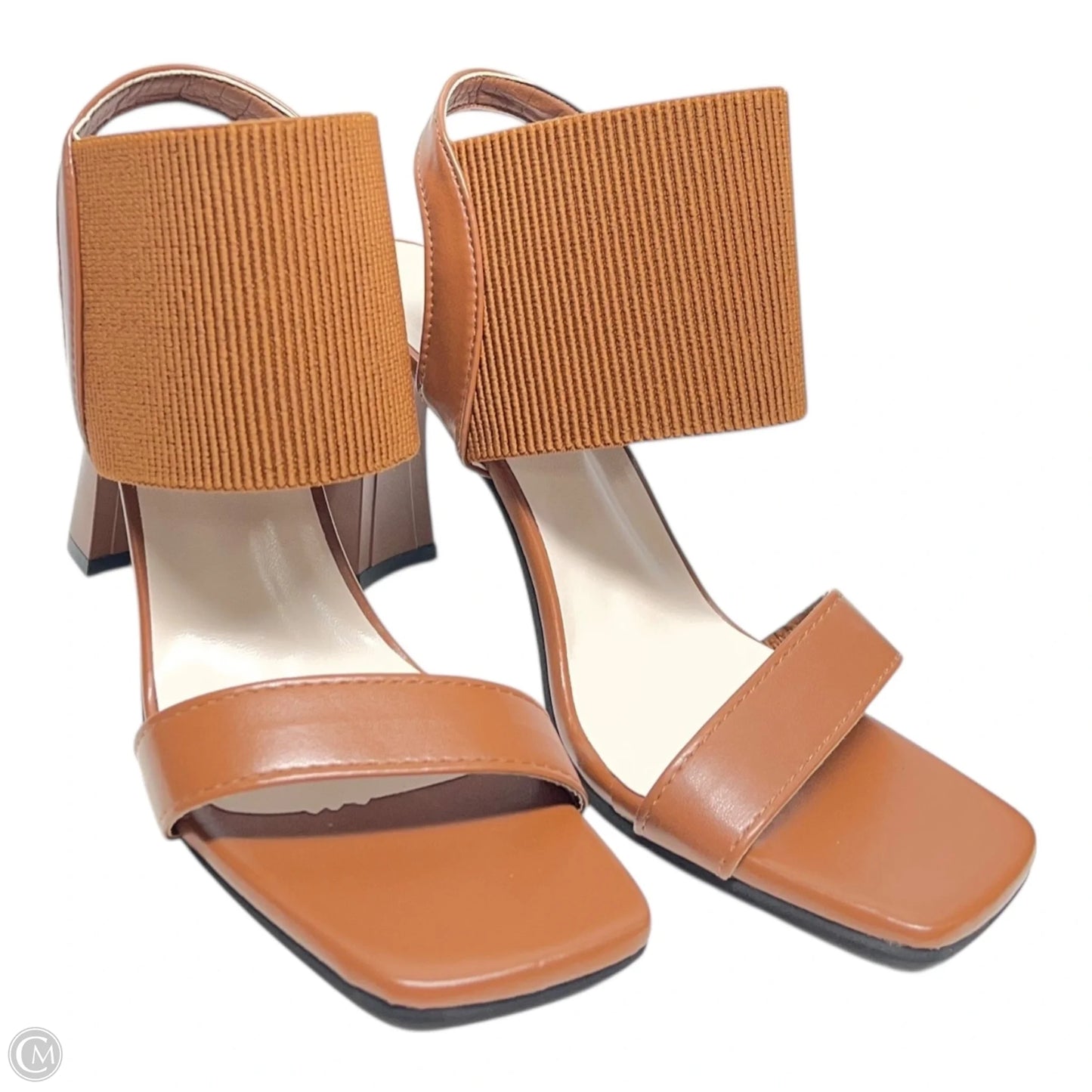 Sandals Heels Block By ANCE & SAYLORM In Brown, Size: 6.5