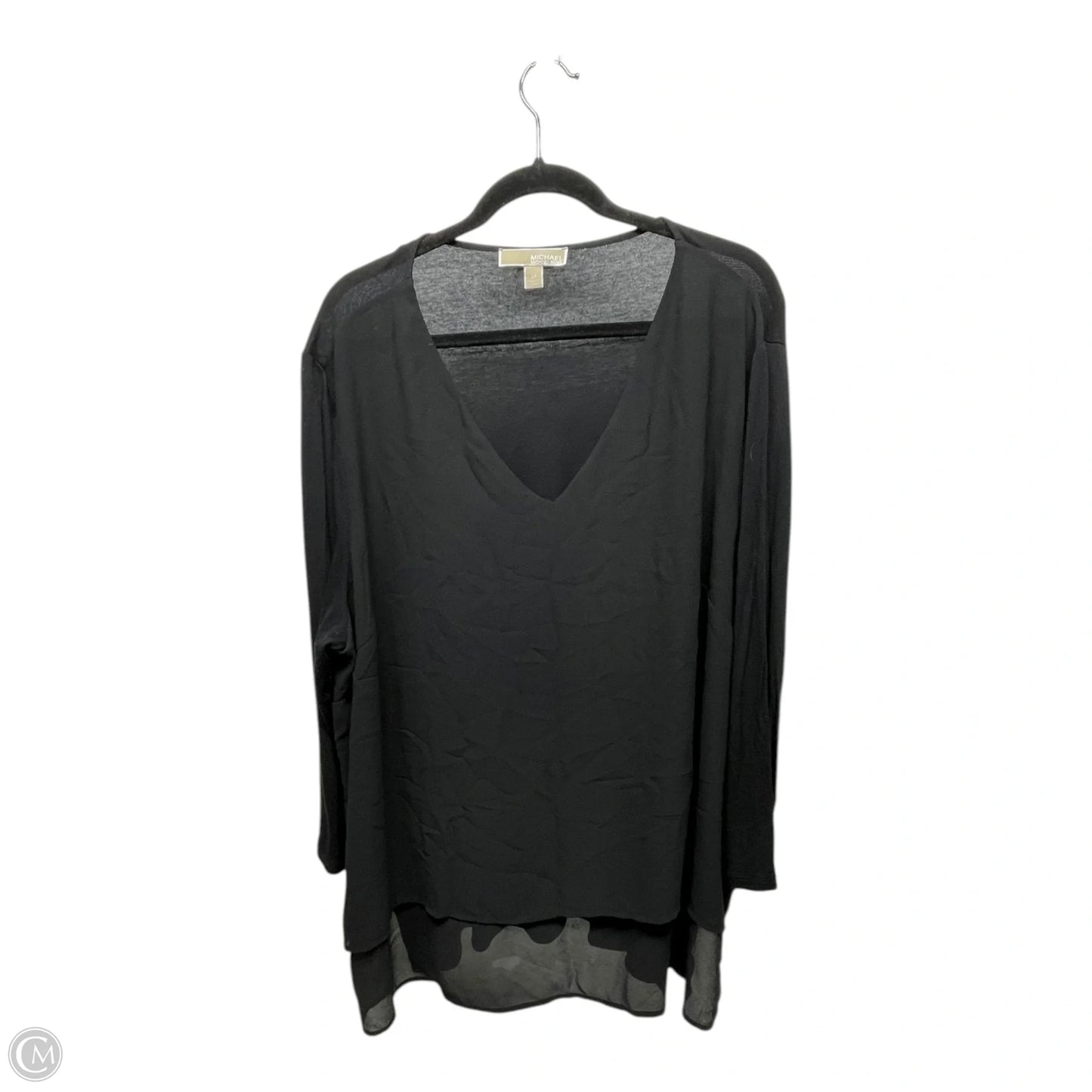 Top 3/4 Sleeve By Michael By Michael Kors In Black, Size: 3x