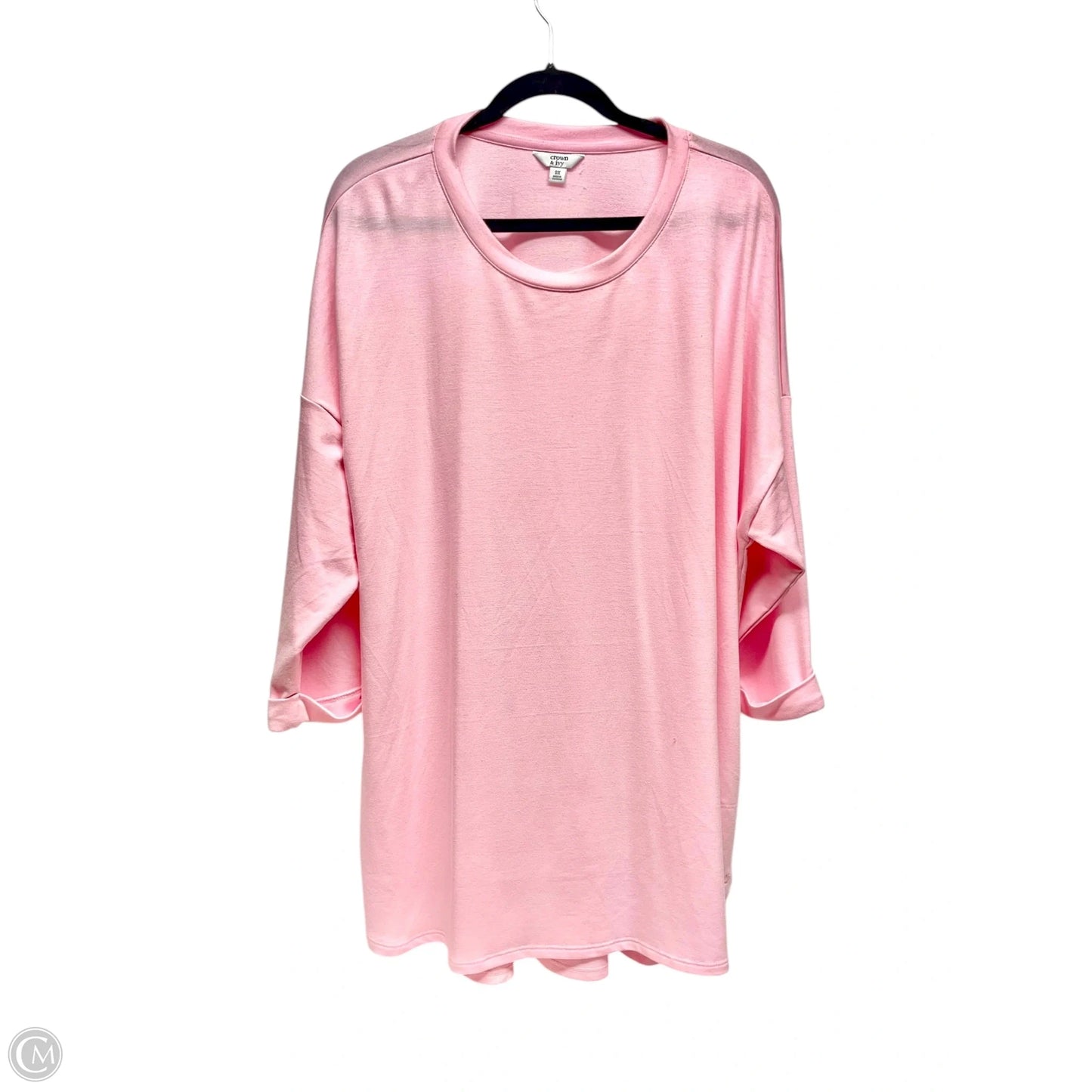 Top 3/4 Sleeve By Crown And Ivy In Pink, Size: 2x