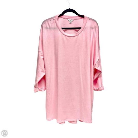 Top 3/4 Sleeve By Crown And Ivy In Pink, Size: 2x