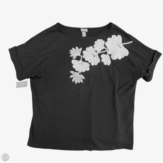 Top Short Sleeve By Chicos In Black, Size: Xs