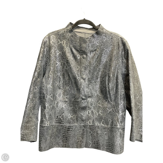Jacket Moto By Cmb In Snakeskin Print, Size: Xl